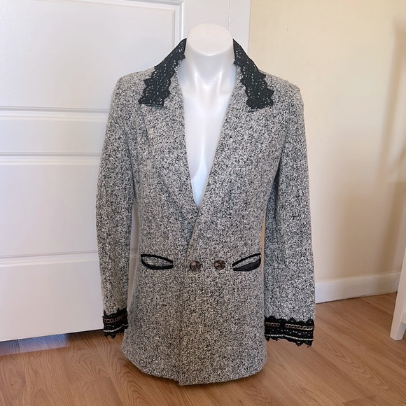 Blazer with Black Lace Accents - Picture 1 of 15